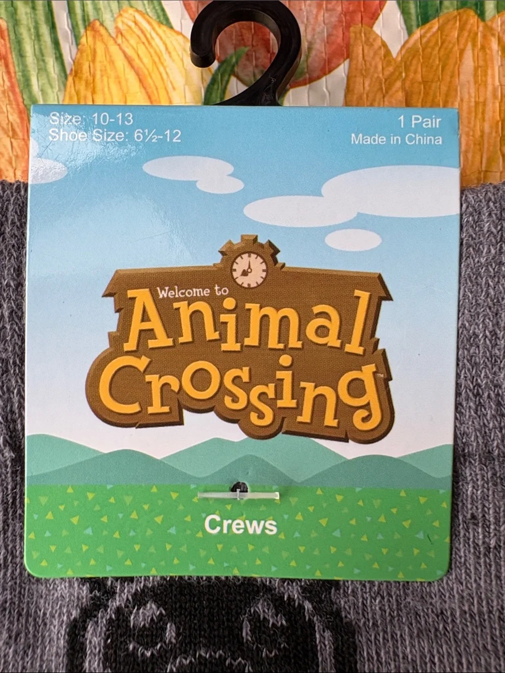 Nintendo Animal Crossing Gray Crew Socks - 